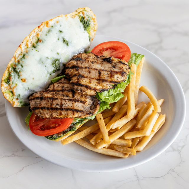 Grilled Chicken Pesto Sandwich.